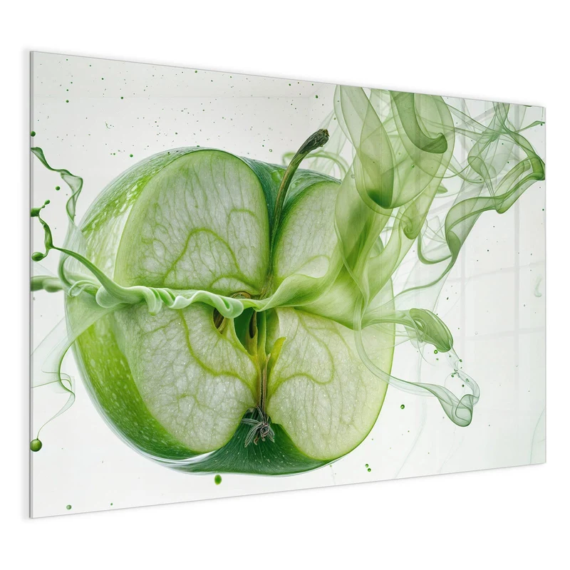 Magnettafel - Apfel in grünem Rauch