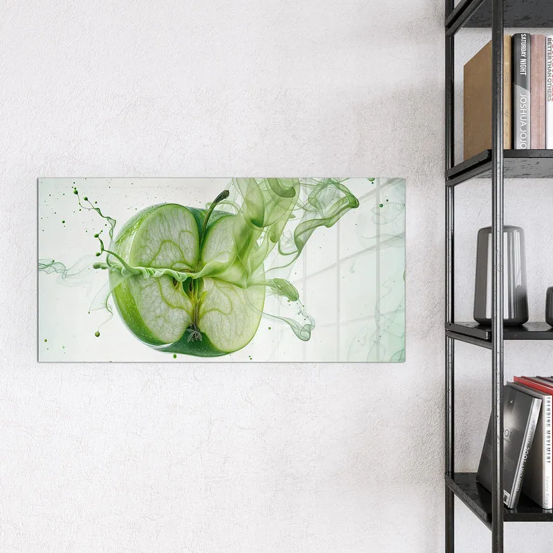 Magnettafel - Apfel in grünem Rauch