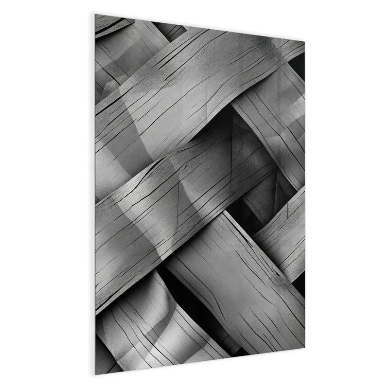 Magnettafel - Graues Holzgeflecht