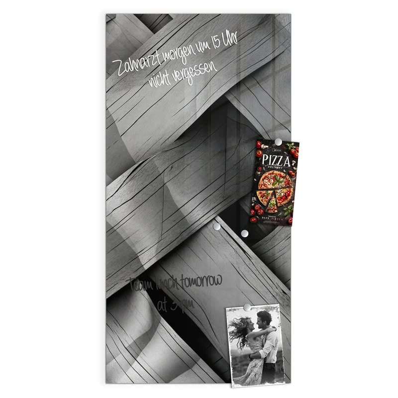 Magnettafel - Graues Holzgeflecht