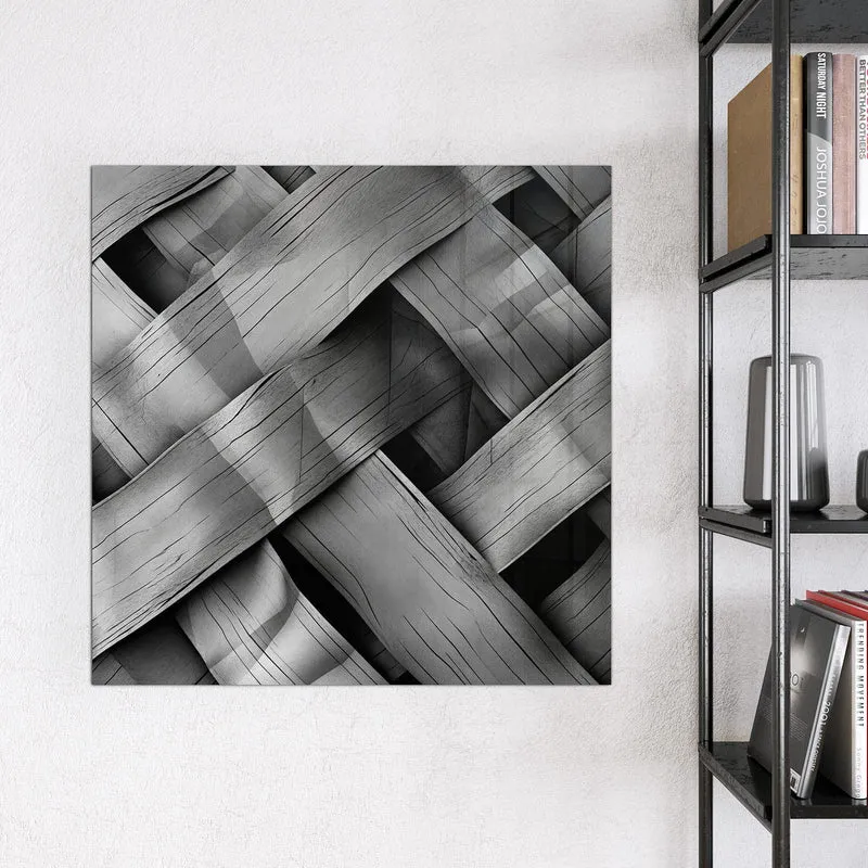 Magnettafel - Graues Holzgeflecht