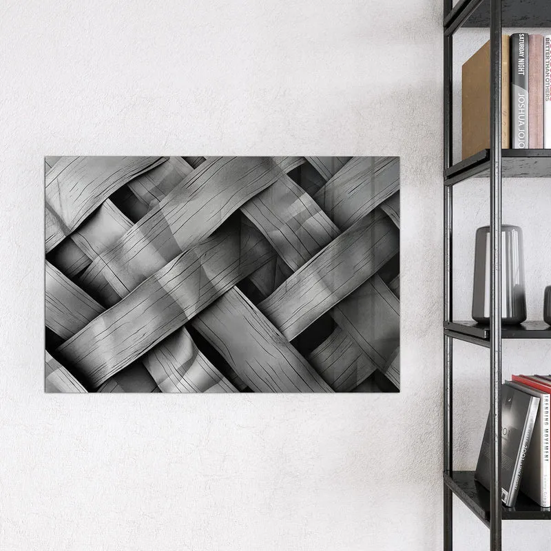 Magnettafel - Graues Holzgeflecht