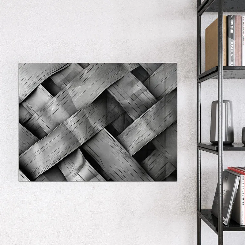 Magnettafel - Graues Holzgeflecht