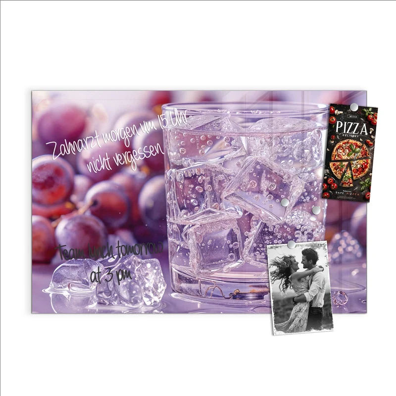 Magnettafel - Sprudel mit Trauben