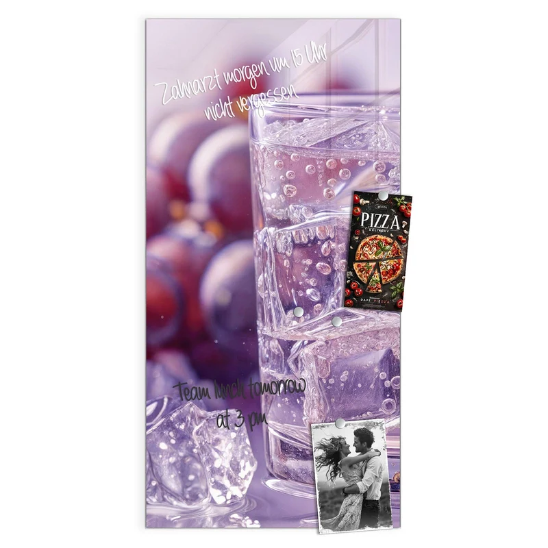 Magnettafel - Sprudel mit Trauben