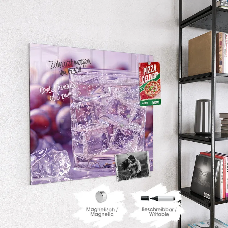 Magnettafel - Sprudel mit Trauben