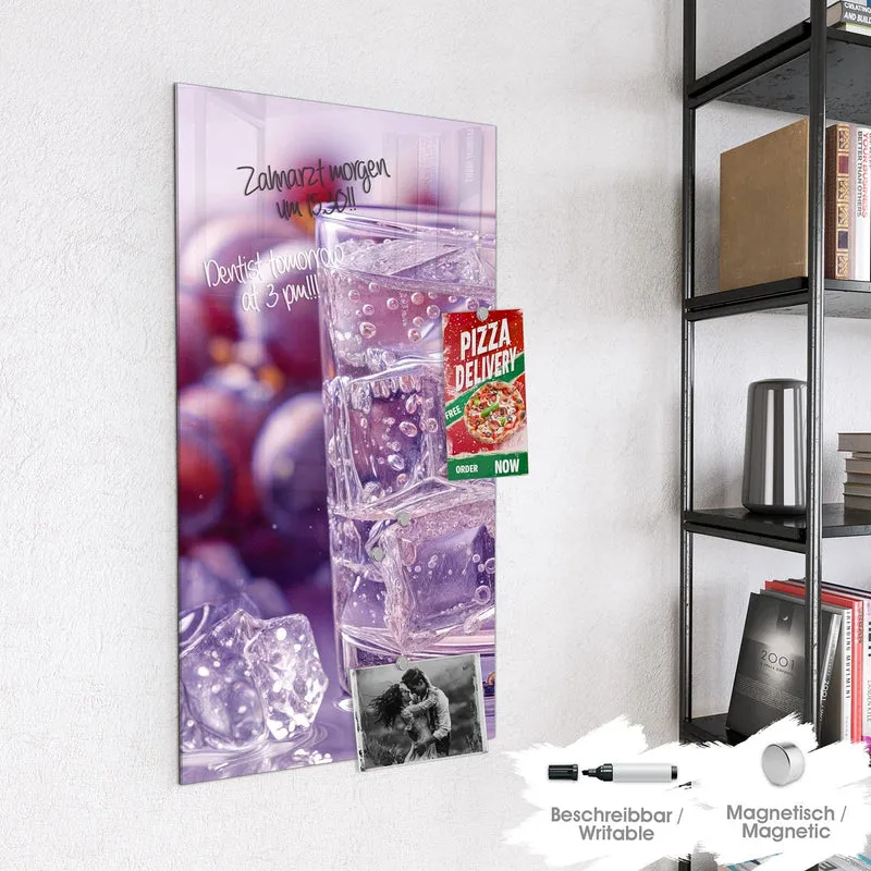 Magnettafel - Sprudel mit Trauben