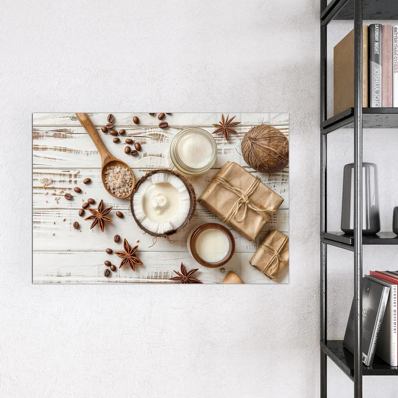 Magnettafel - Kokosnuss und Kaffee