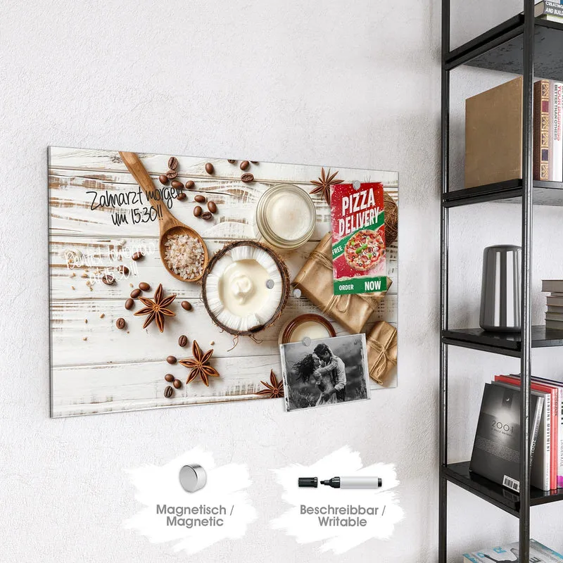 Magnettafel - Kokosnuss und Kaffee