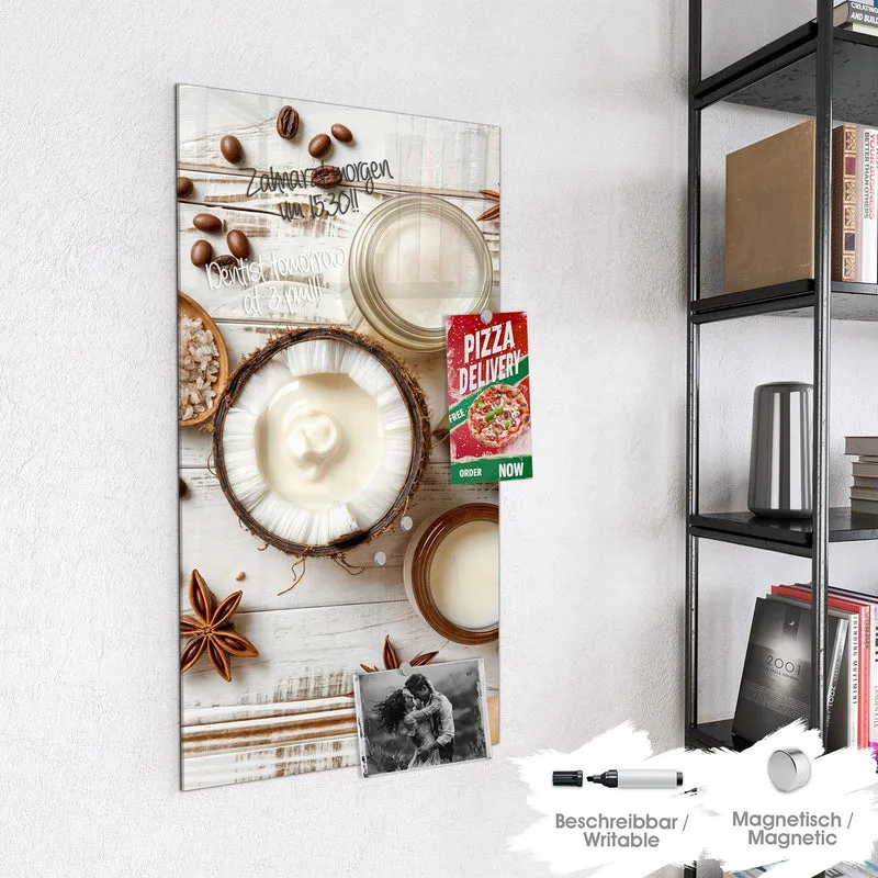Magnettafel - Kokosnuss und Kaffee