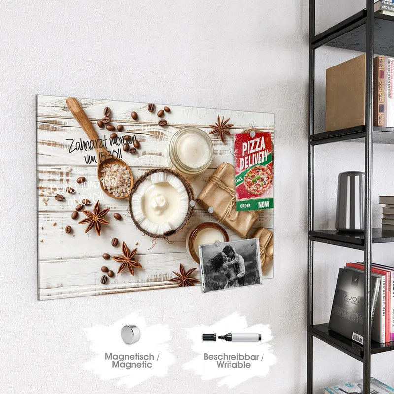Magnettafel - Kokosnuss und Kaffee