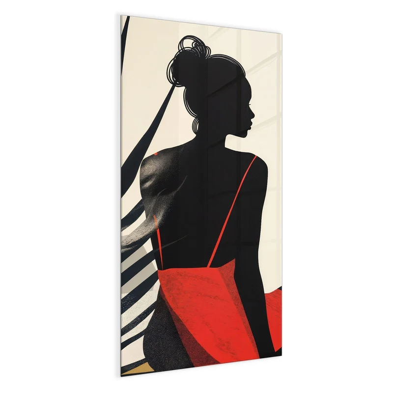 Magnettafel - Frau im roten Kleid