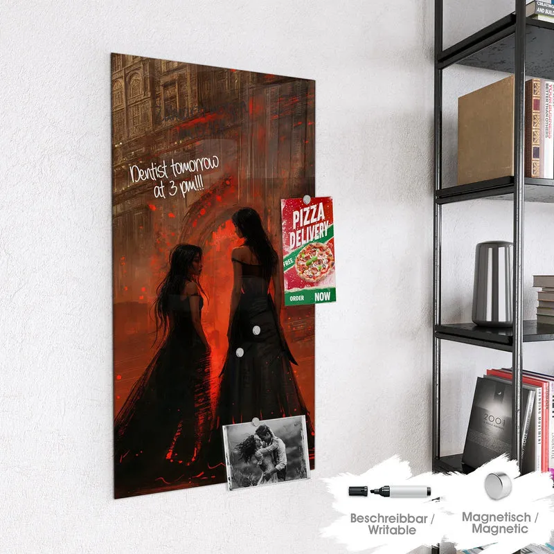 Magnettafel - Frauen im roten Licht