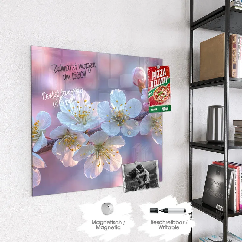 Magnettafel - Weißer Blütenzweig