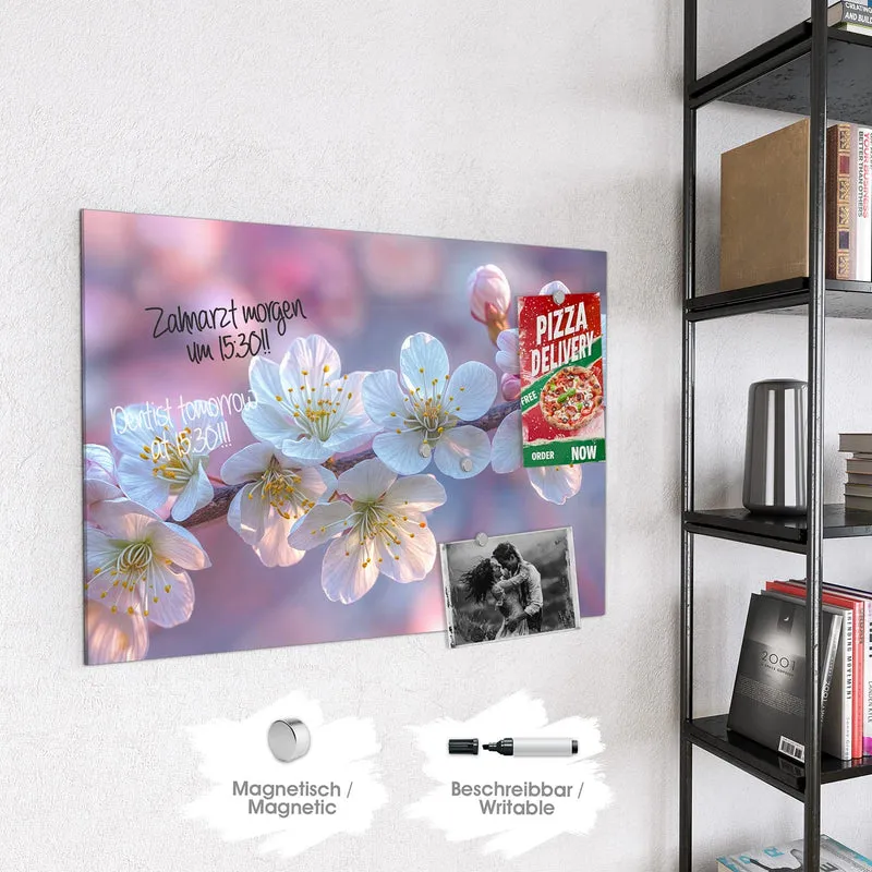 Magnettafel - Weißer Blütenzweig