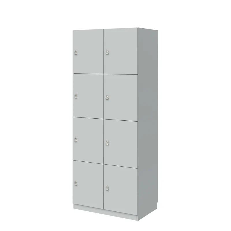 Schließfachschrank Pren | mit 2 Abteilen mit je 4 Fächern übereinander| H 1970 x B 800 x T 500mm