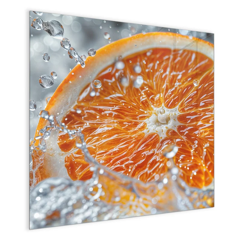 Magnettafel - Orangenscheibe im Wasser