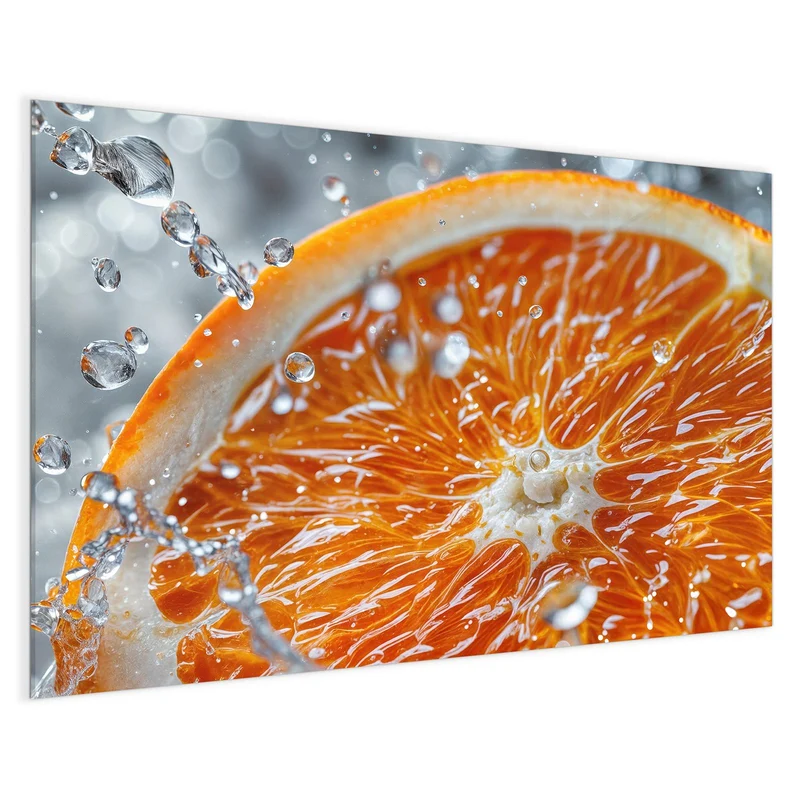Magnettafel - Orangenscheibe im Wasser