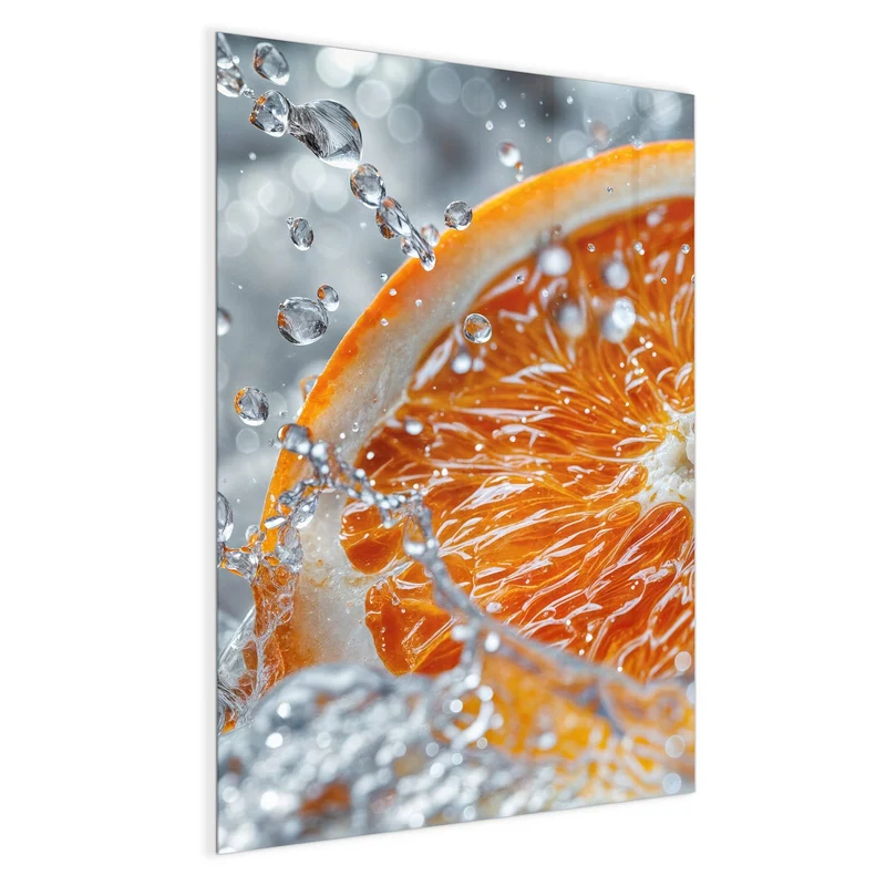 Magnettafel - Orangenscheibe im Wasser