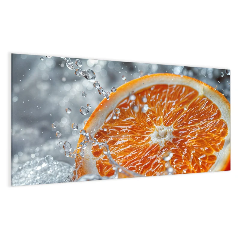 Magnettafel - Orangenscheibe im Wasser