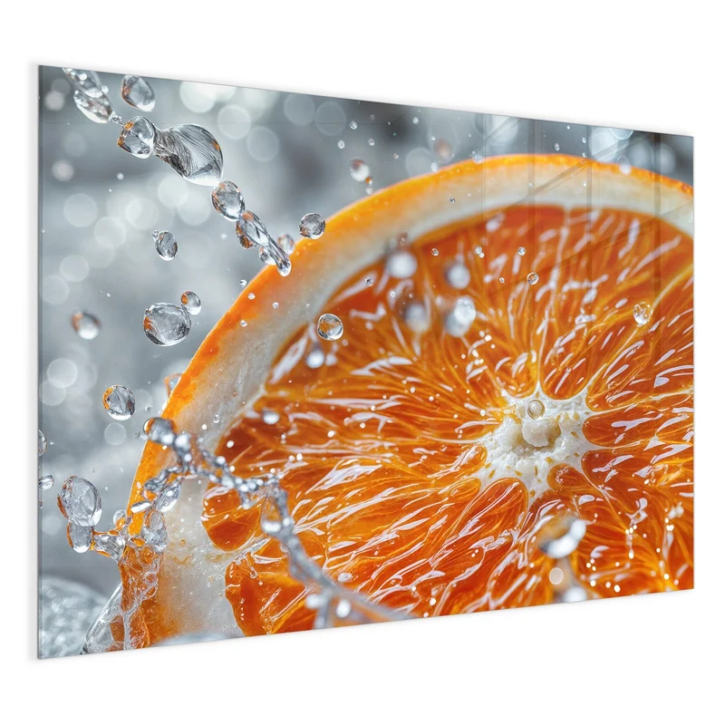 Magnettafel - Orangenscheibe im Wasser