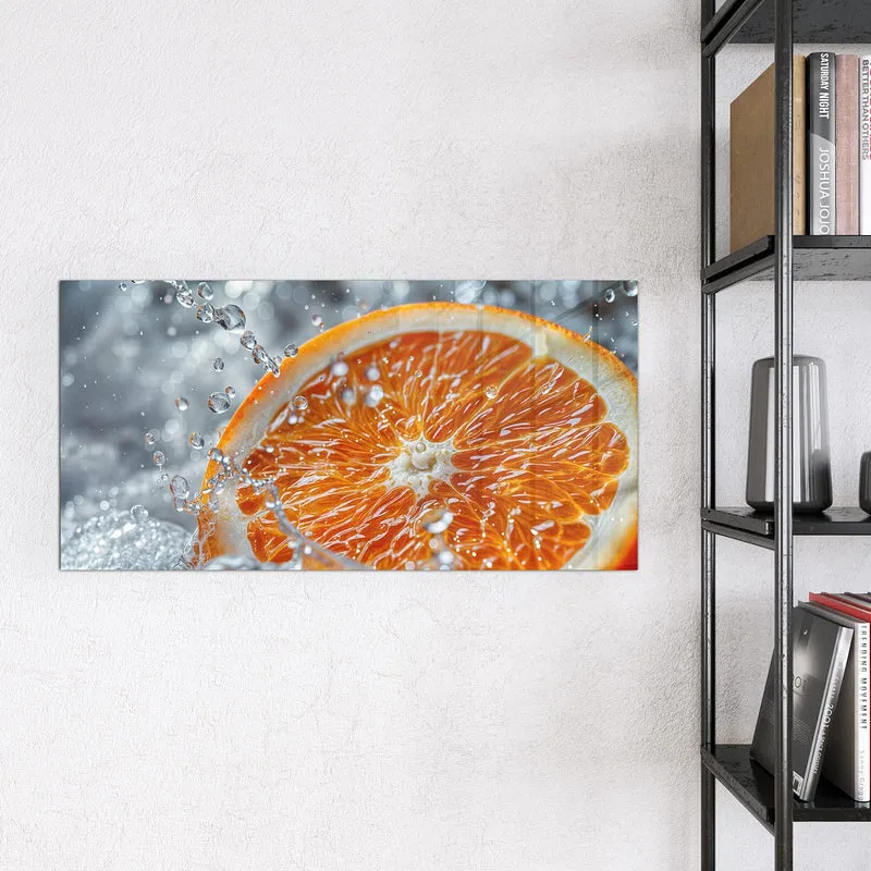 Magnettafel - Orangenscheibe im Wasser