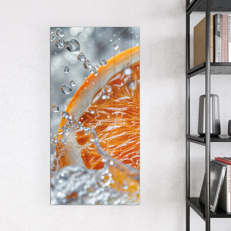 Magnettafel - Orangenscheibe im Wasser