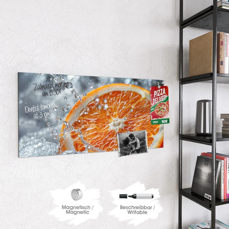 Magnettafel - Orangenscheibe im Wasser