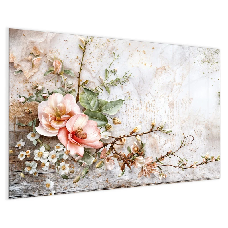 Magnettafel - Magnolien auf Holz