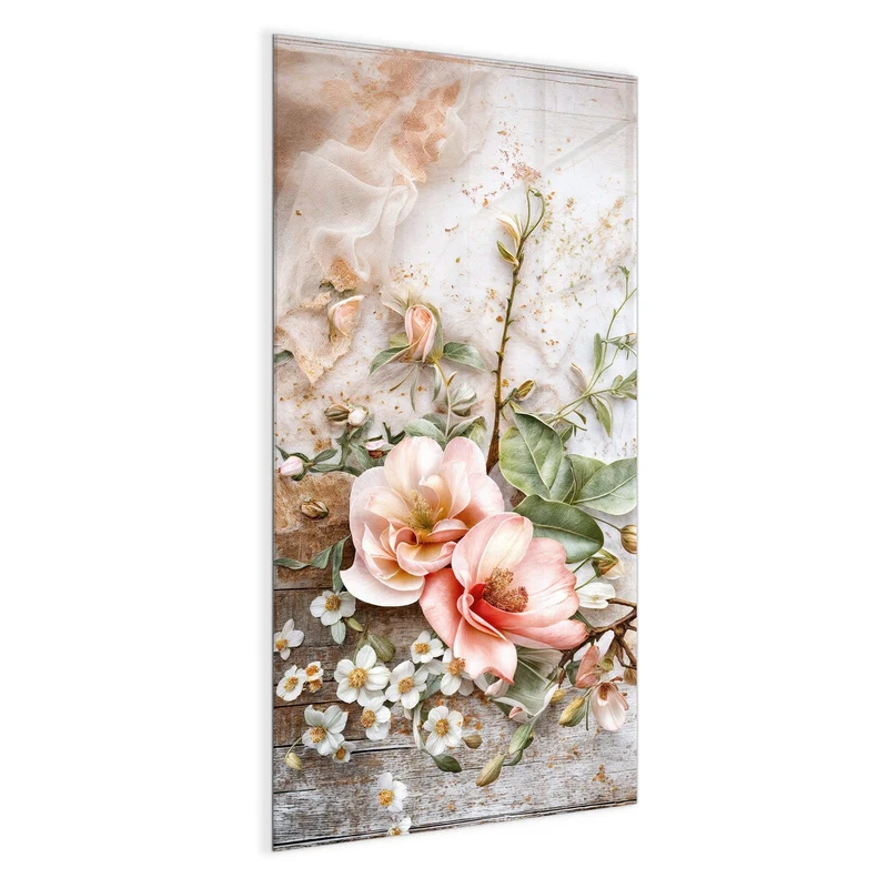 Magnettafel - Magnolien auf Holz