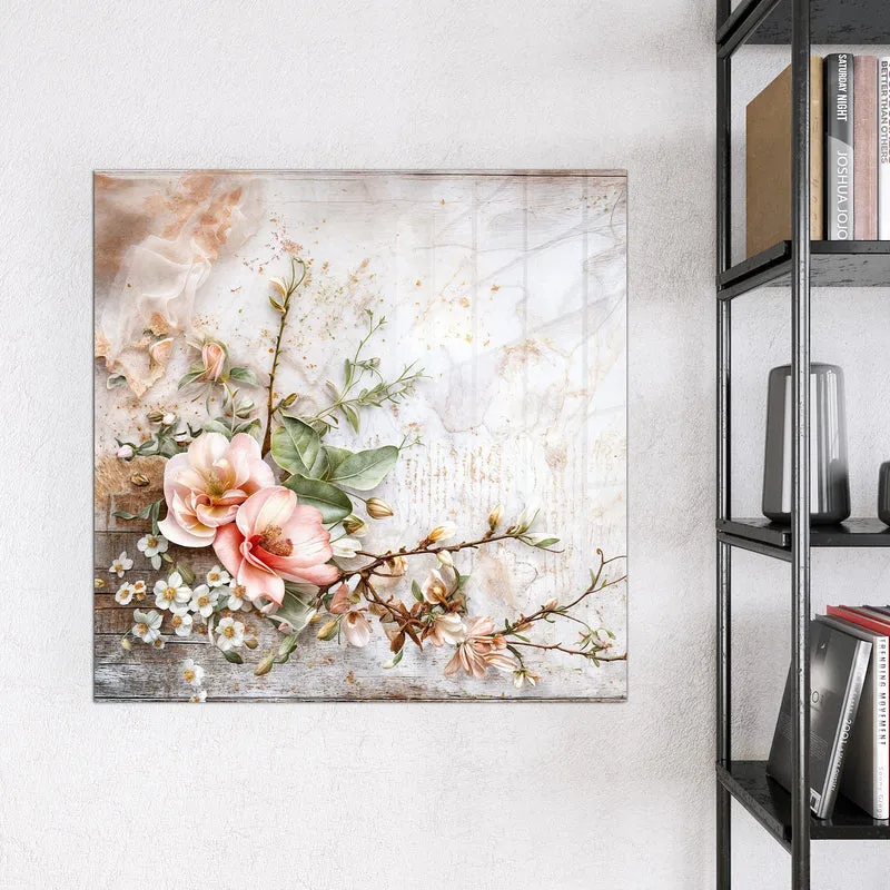 Magnettafel - Magnolien auf Holz