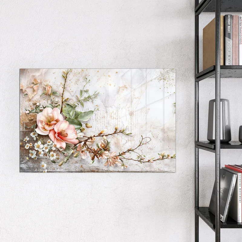 Magnettafel - Magnolien auf Holz