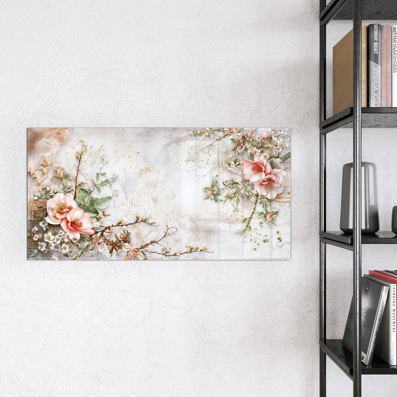 Magnettafel - Magnolien auf Holz