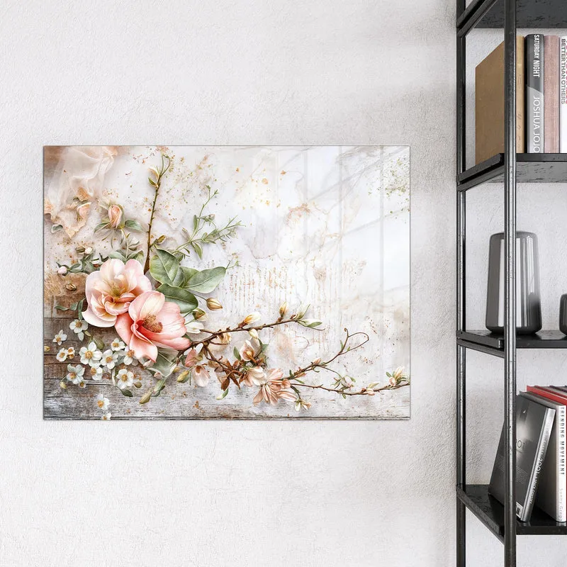 Magnettafel - Magnolien auf Holz