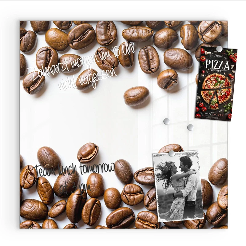 Magnettafel - Kaffeebohnen auf Weiß