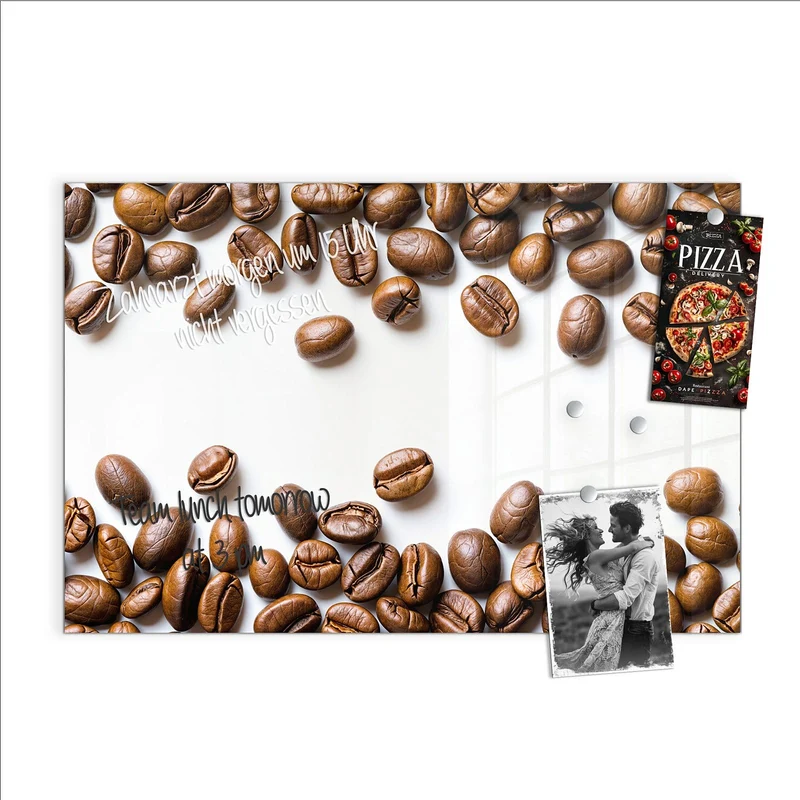 Magnettafel - Kaffeebohnen auf Weiß