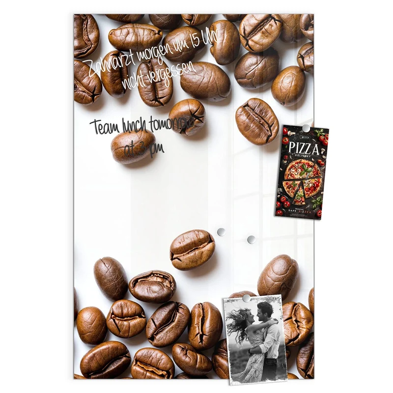 Magnettafel - Kaffeebohnen auf Weiß