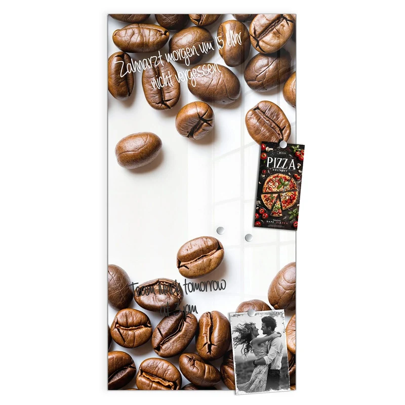 Magnettafel - Kaffeebohnen auf Weiß