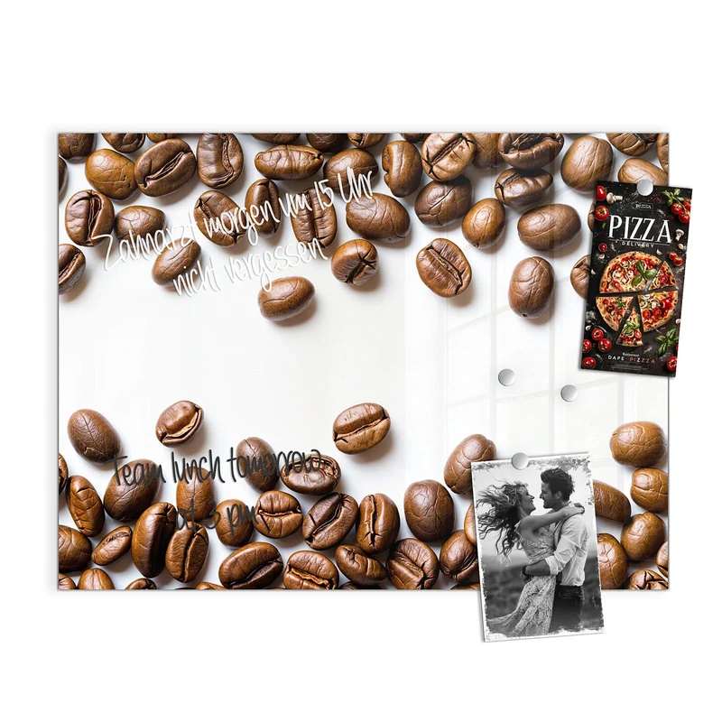 Magnettafel - Kaffeebohnen auf Weiß
