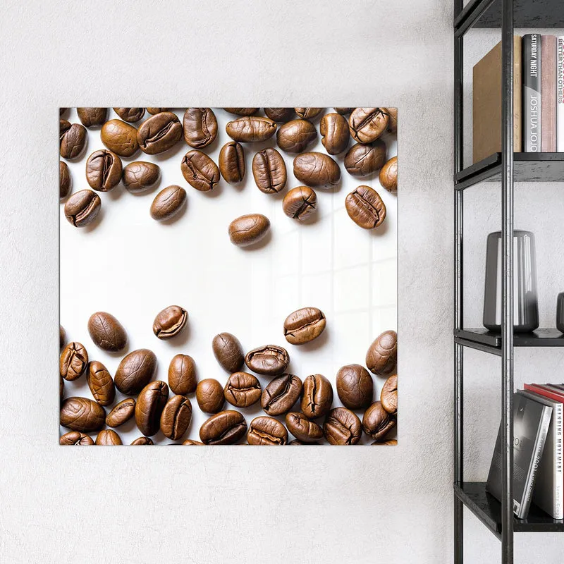 Magnettafel - Kaffeebohnen auf Weiß