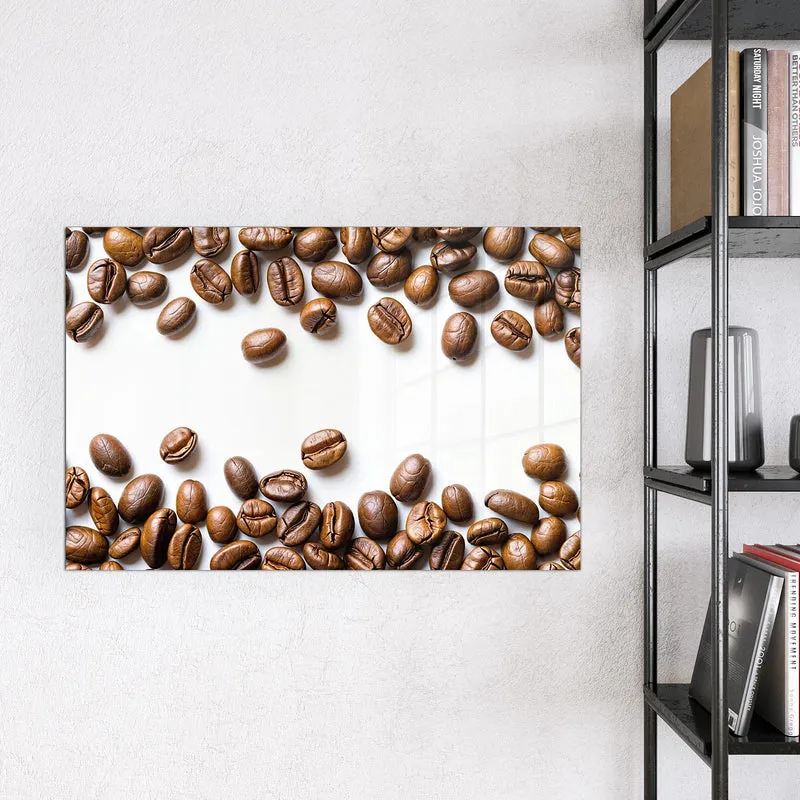 Magnettafel - Kaffeebohnen auf Weiß