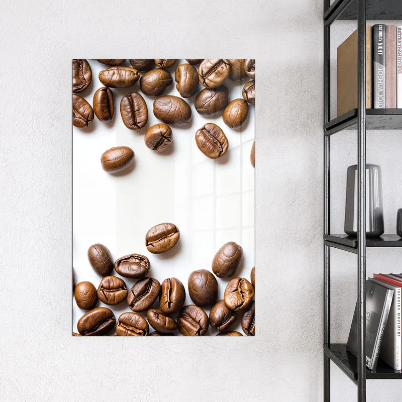 Magnettafel - Kaffeebohnen auf Weiß