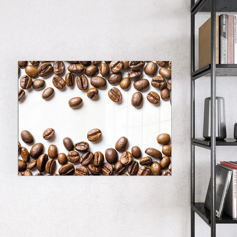 Magnettafel - Kaffeebohnen auf Weiß