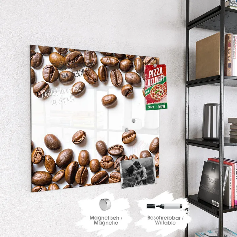 Magnettafel - Kaffeebohnen auf Weiß