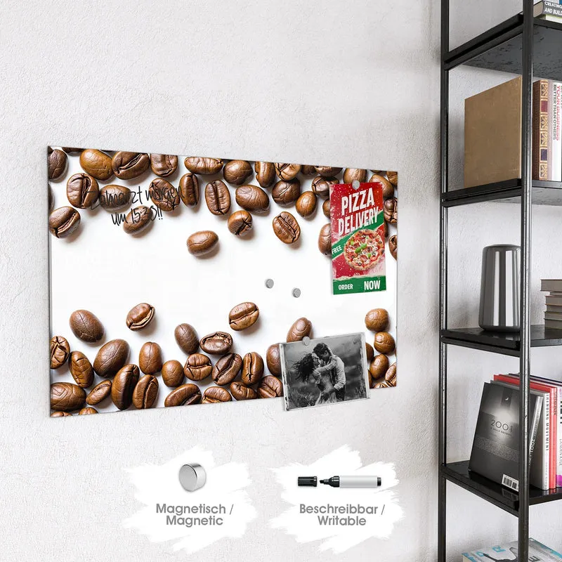 Magnettafel - Kaffeebohnen auf Weiß
