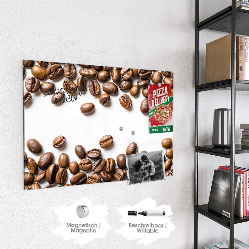 Magnettafel - Kaffeebohnen auf Weiß