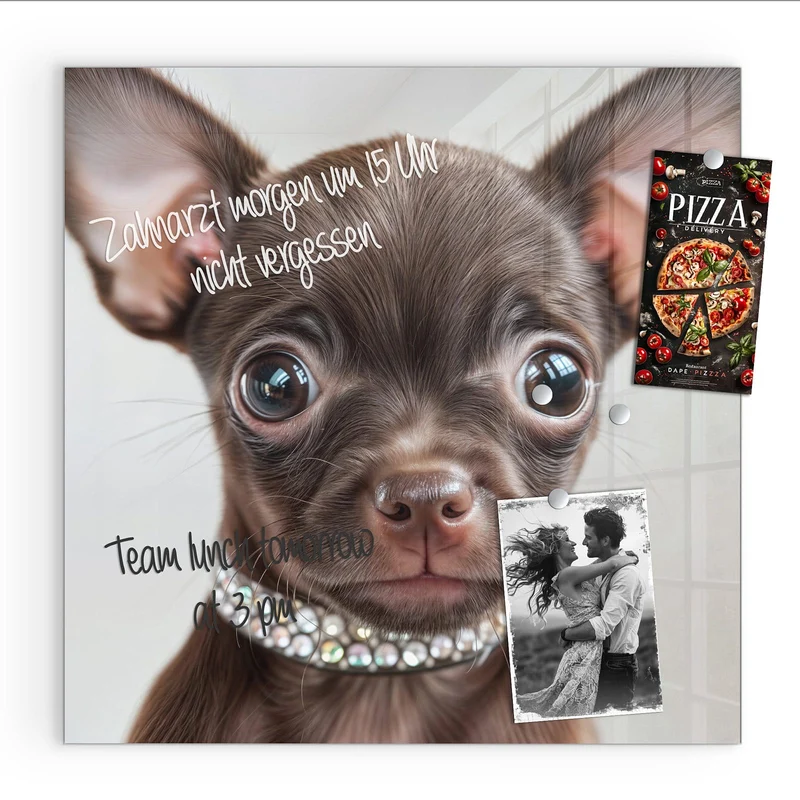 Magnettafel - Chihuahua mit Halsband