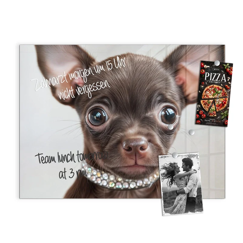 Magnettafel - Chihuahua mit Halsband