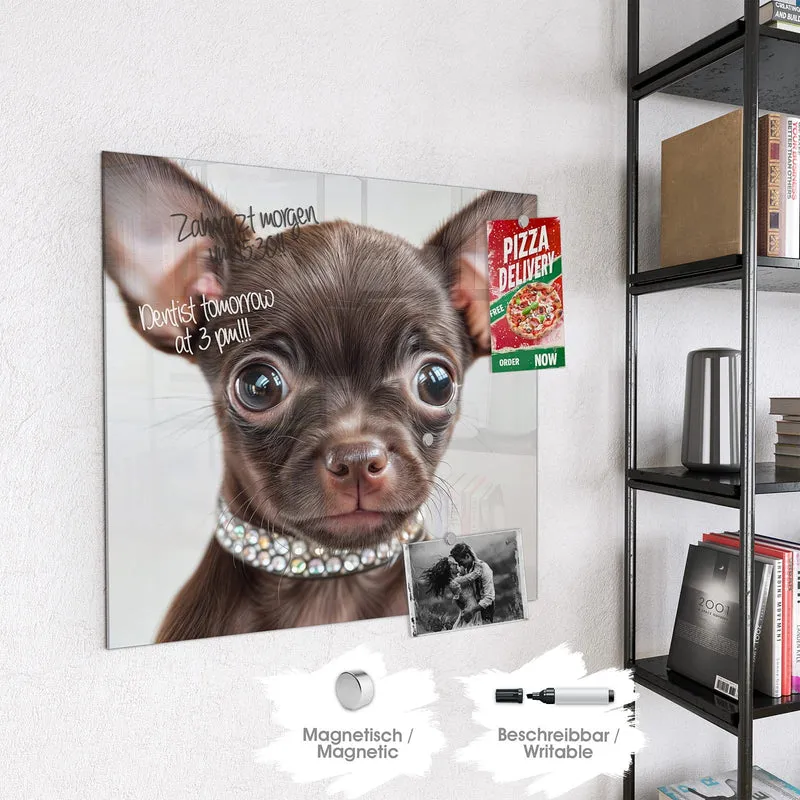Magnettafel - Chihuahua mit Halsband