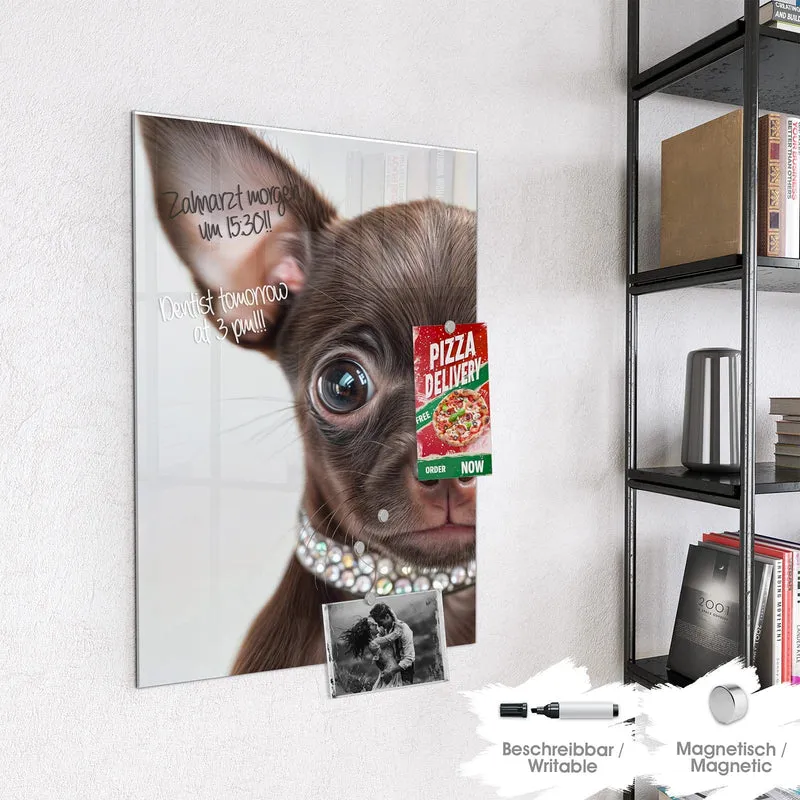 Magnettafel - Chihuahua mit Halsband